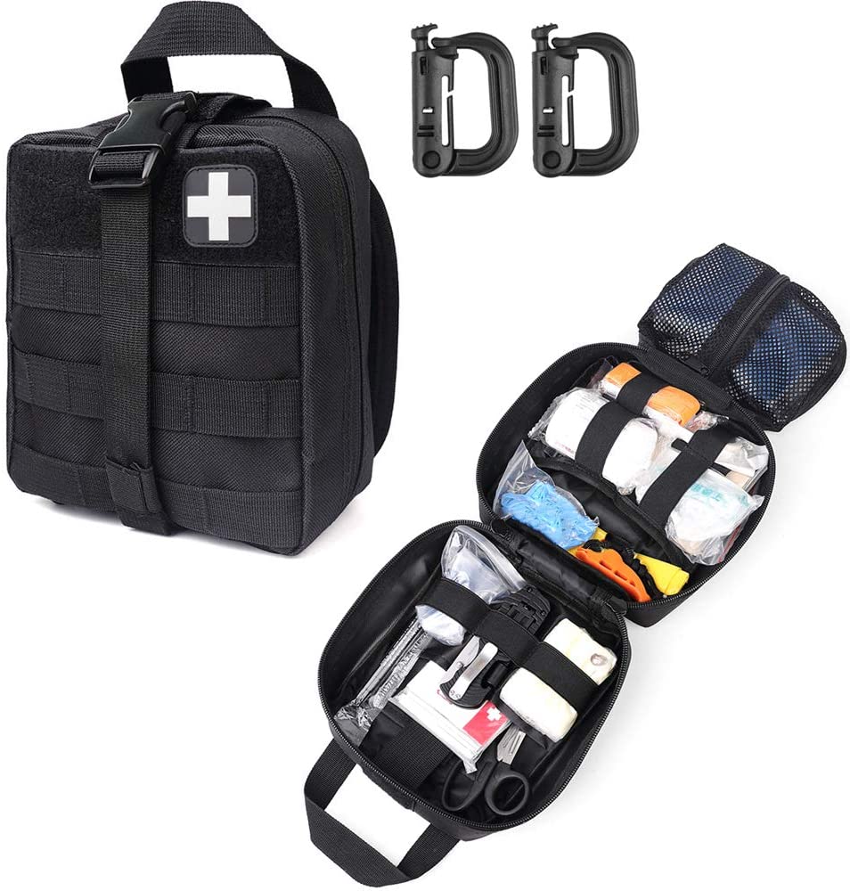 BlackTactical Éischt Hëllef Military Medical Pouch Enthält Roude Kräiz Patch