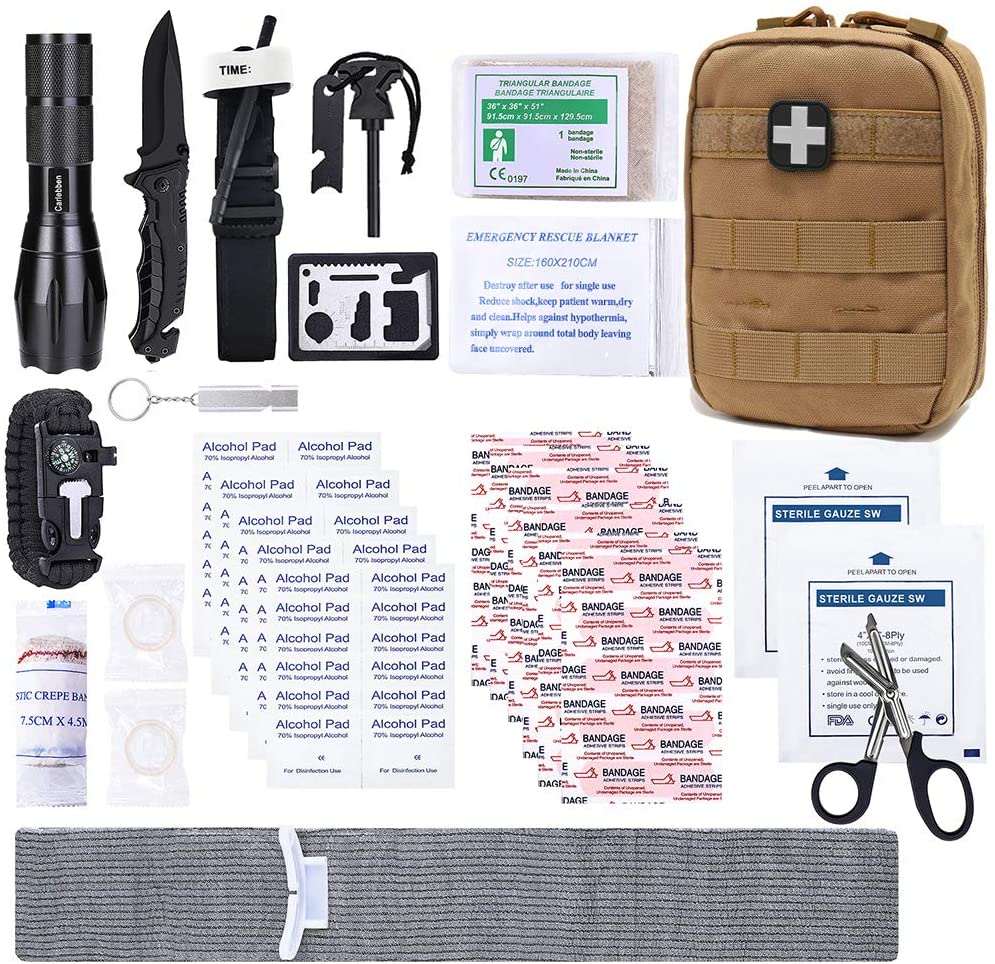 Braune Éischt Hëllef Pouch Mat Survival Medical Supplies