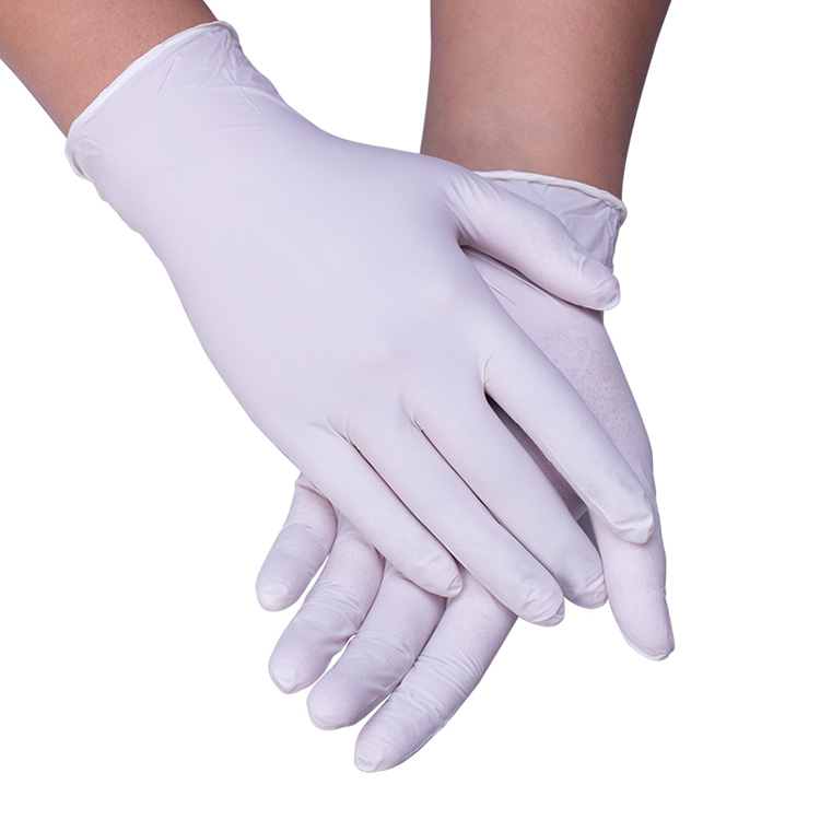 Wegwerf Pudder fräi White Medical Nitrile Handschuesch