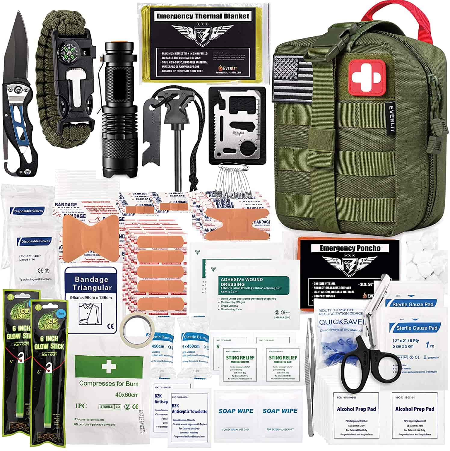 Green Survival Éischt Hëllef Kit Enthält Enthält 250 Stéck Éischt Hëllef Kit