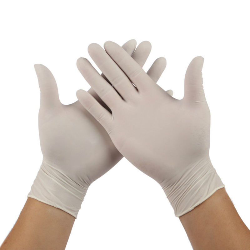 Pudder fräi Wegwerf Latex Handschuesch