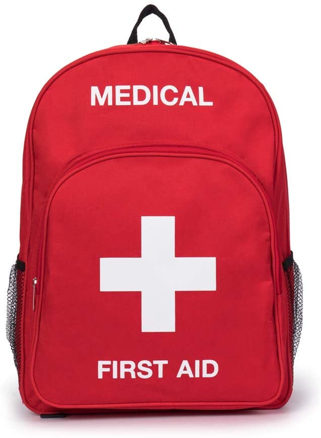 Red Nylon Medical Éischt Hëllef Rucksak Bag